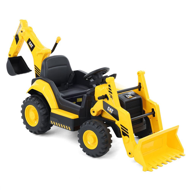 Akumuliatorinis ekskavatorius CAT Backhoe, geltonas