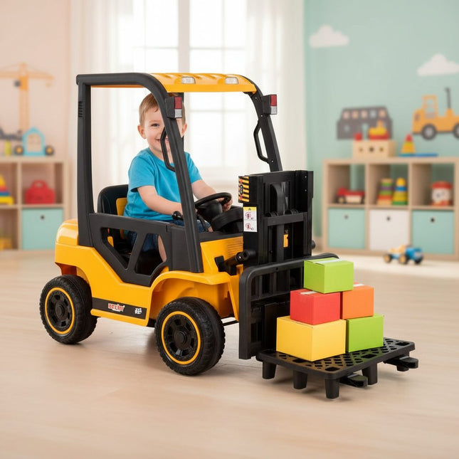 Akumuliatorinis šakinis krautuvas vaikams HECHT 52108 YELLOW, 2x40W
