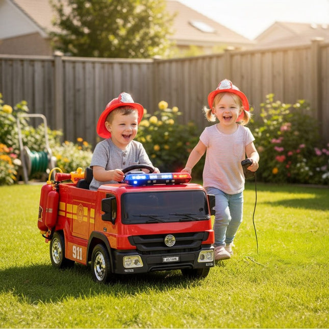 Akumuliatorinis gaisrinės automobilis vaikams HECHT 51818, 2x35W