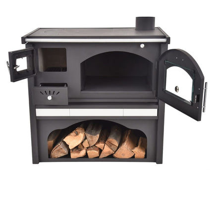 Malka kūrenama krosnelė su orkaite HECHT VULCANUS BEIGE, 6 kW