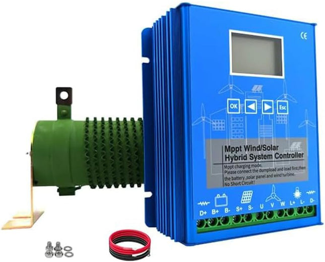 KX-ENERGIE hibridinis vėjo ir saulės įkrovimo valdiklis (MPPT/PWM) – 2000 W, 12V/24V