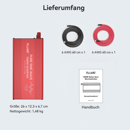 ALLWEI Švaraus Sinuso Inverteriai 12V → 230V