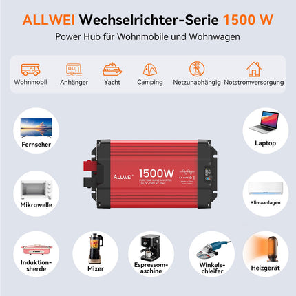 ALLWEI Švaraus Sinuso Inverteriai 12V → 230V