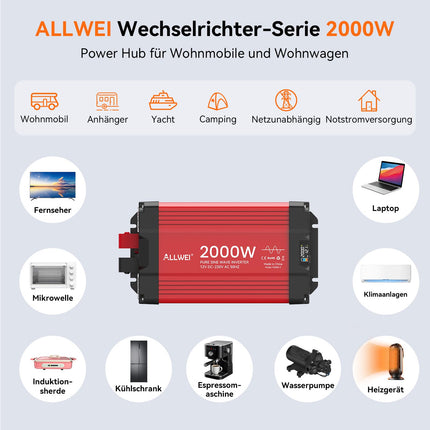 ALLWEI Švaraus Sinuso Inverteriai 12V → 230V