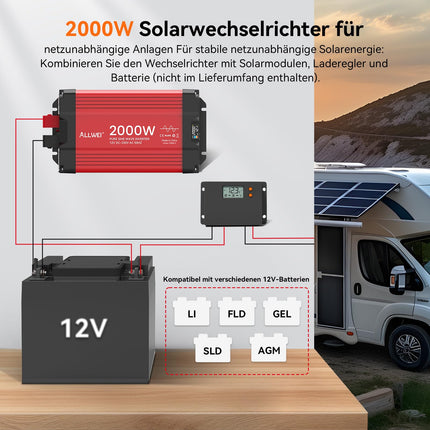 ALLWEI Švaraus Sinuso Inverteriai 12V → 230V