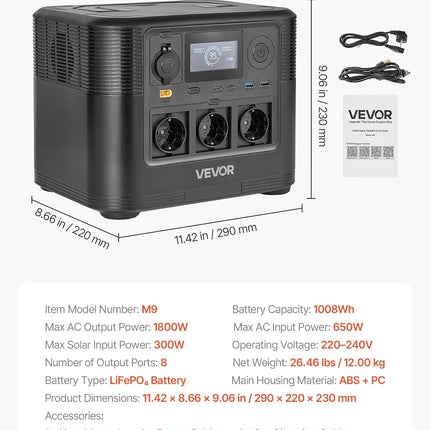 Nešiojama elektros stotelė 1800W (1008 Wh)