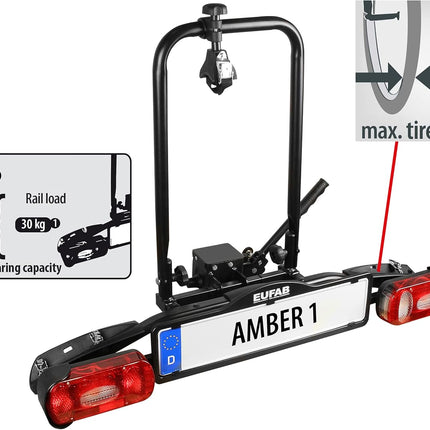 EUFAB AMBER 1 dviračio laikiklis, tinkamas elektriniams dviračiams