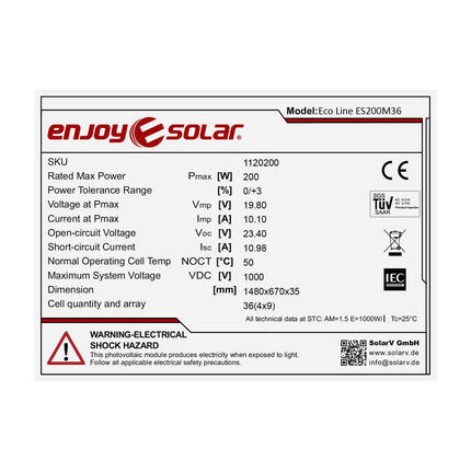 Enjoy solar® Saulės panelės 12V