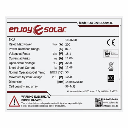 Enjoy solar® Saulės panelės 12V