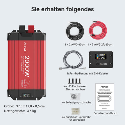 ALLWEI Švaraus Sinuso Inverteriai 12V → 230V