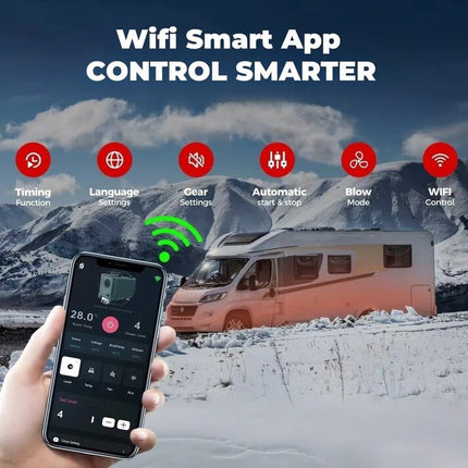8 kW dyzelinis šildytuvas Sunster TB10pro, 12/24V, 220V su Wifi, Bluetooth ir CO signalizacija