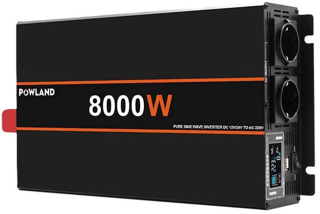 Švaraus sinuso inverteris Powland 12V-220V, 8000W