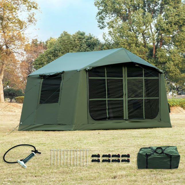 Pripučiamos stovyklavimo palapinės su kamino anga