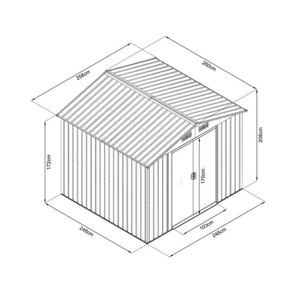 Sodo namelis HECHT 8X8 PLUS, metalinis