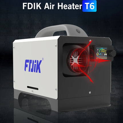 Dyzelinis oro šildytuvas fdik T6 8kW 12/24/220 V su LCD valdikliu