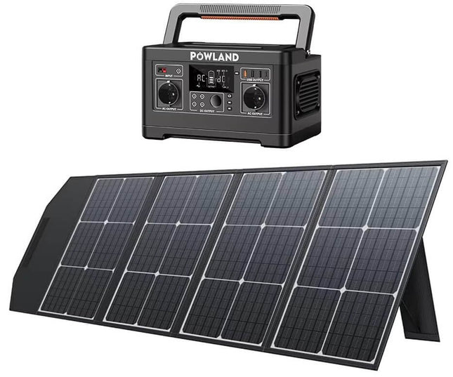 12V galios stotelė 600W su 100W saulės moduliu