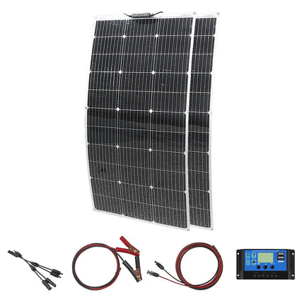 200 W lankstus saulės modulis su 20A 12/24V įkrovimo valdikliu
