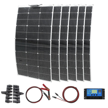 600 W lankstus saulės modulis su 60A 12/24V įkrovimo valdikliu