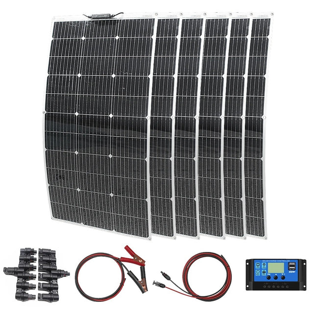 600 W lankstus saulės modulis su 60A 12/24V įkrovimo valdikliu