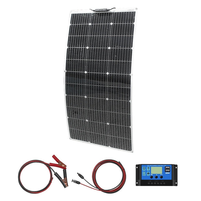 100 W lankstus saulės modulis su 10A 12/24V įkrovimo valdikliu