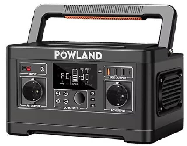 12V Nešiojama elektros stotelė Powland 520Wh, 600W