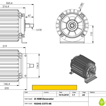 Istabreeze G-1500 24V nuolatinio magneto generatorius