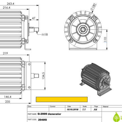 Istabreeze G-2000 48V nuolatinio magneto generatorius
