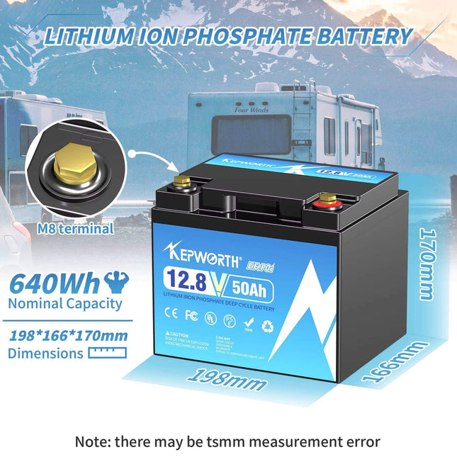 Akumuliatorius LiFePO4 Kepworth 12.8V, 50Ah, BMS