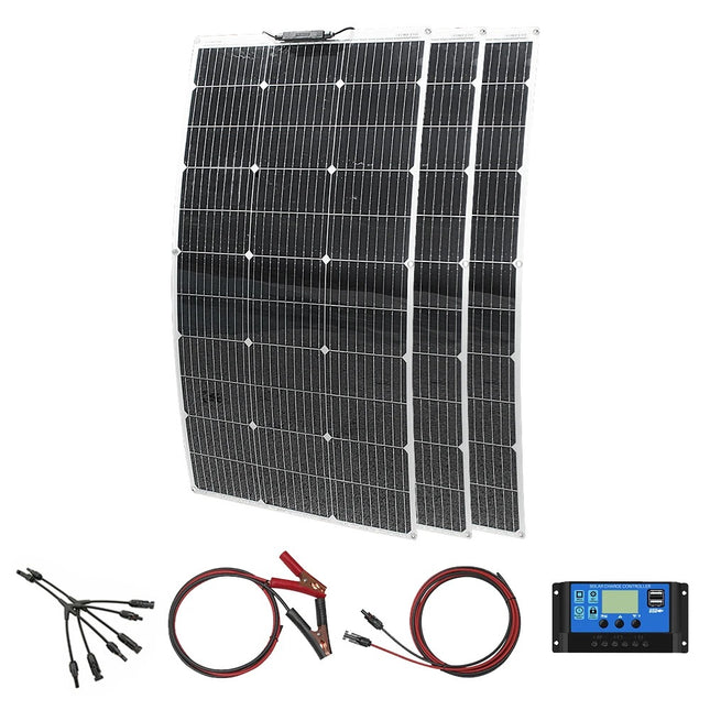 300 W lankstus saulės modulis su 30A 12/24V įkrovimo valdikliu