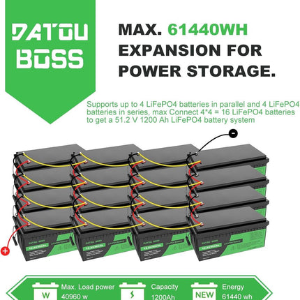 Akumuliatorius Datouboss, LiFePO4, 300Ah, 12V
