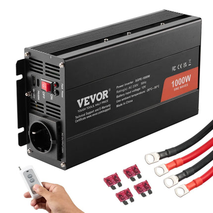 12V Švaraus sinuso inverteris Vevor 1000W