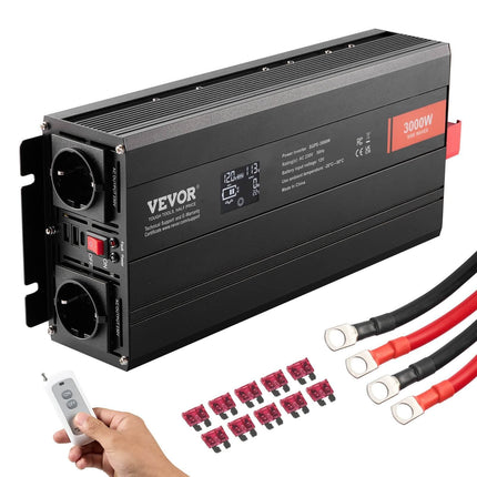 12V Švaraus sinuso inverteris Vevor 3000W