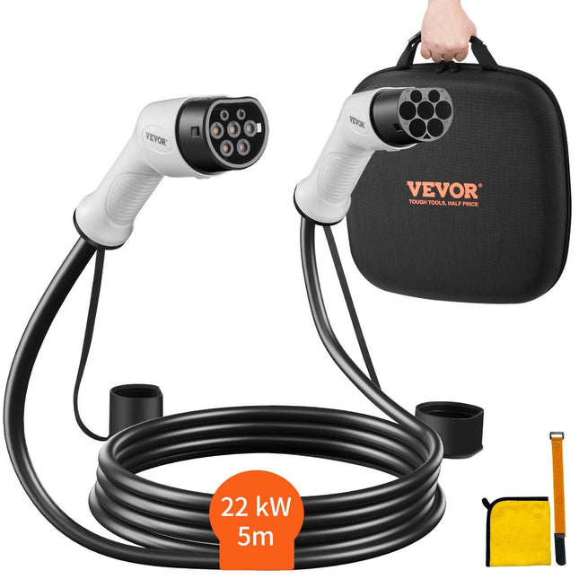 Type2 įkrovimo laidas elektromobiliui 5 m, 22kW