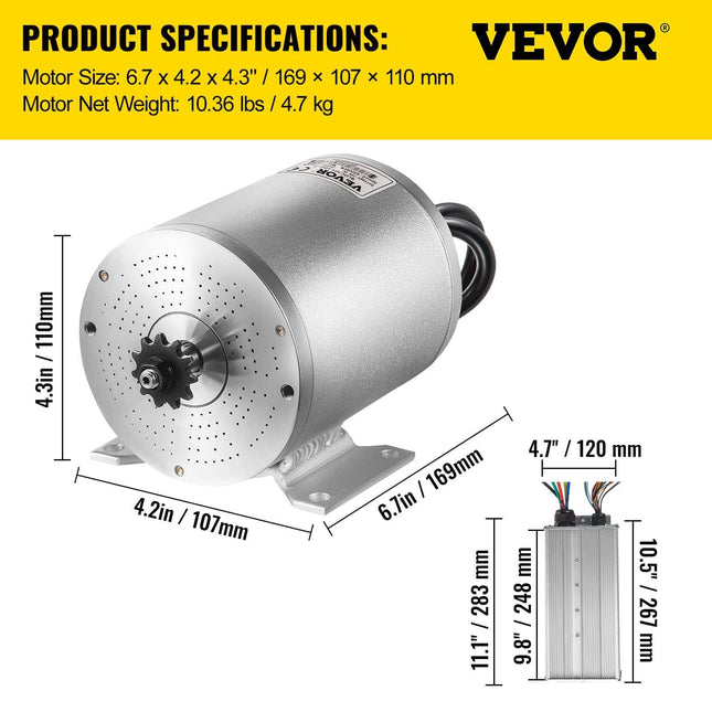 Bešepetėlinis variklio komplektas Vevor, 72V 3000W