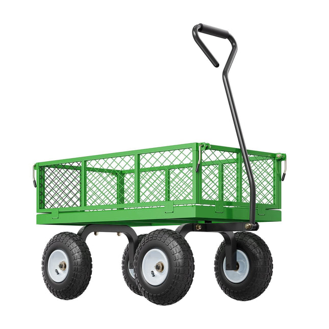 Sodo vežimėlis Vevor 300 kg, žalias