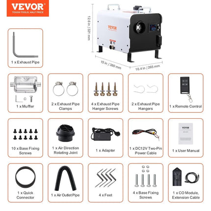 Dyzelinis šildytuvas su Bluetooth ir CO aliarmu Vevor