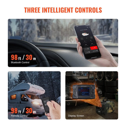Dyzelinis šildytuvas su Bluetooth ir CO aliarmu Vevor