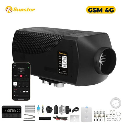 Dyzelinis šildytuvas Sunster A2446, 8 kW 12/24 V su GSM valdymu ir atnaujintu pagrindiniu LET-4/5G valdikliu
