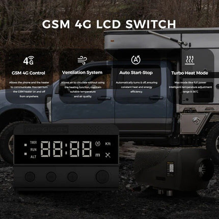 Dyzelinis šildytuvas Sunster A2446, 8 kW 12/24 V su GSM valdymu ir atnaujintu pagrindiniu LET-4/5G valdikliu