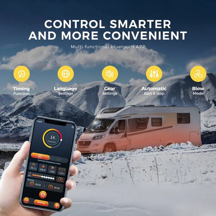 Dyzelinis šildytuvas Sunster HTB1, 8 kW 12 V / 220 V su Bluetooth valdymu