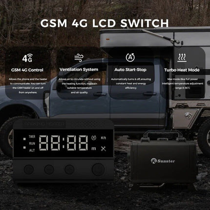 Dyzelinis šildytuvas Sunster HTB1, 8 kW 12/24/220V su LTE 4G nuotoliniu valdymu