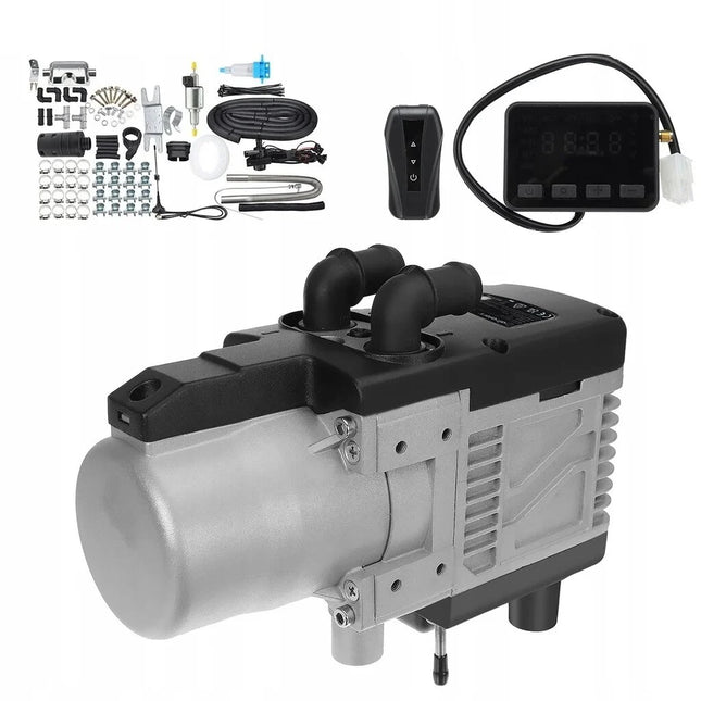 Dyzelinis skysčio pašildytuvas su LCD valdikliu ir nuotoliniu pultu Sunster, 12 V 5 kW