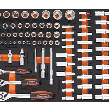 Įrankių spintelė 258 dalių Kraft & Dele KD1067