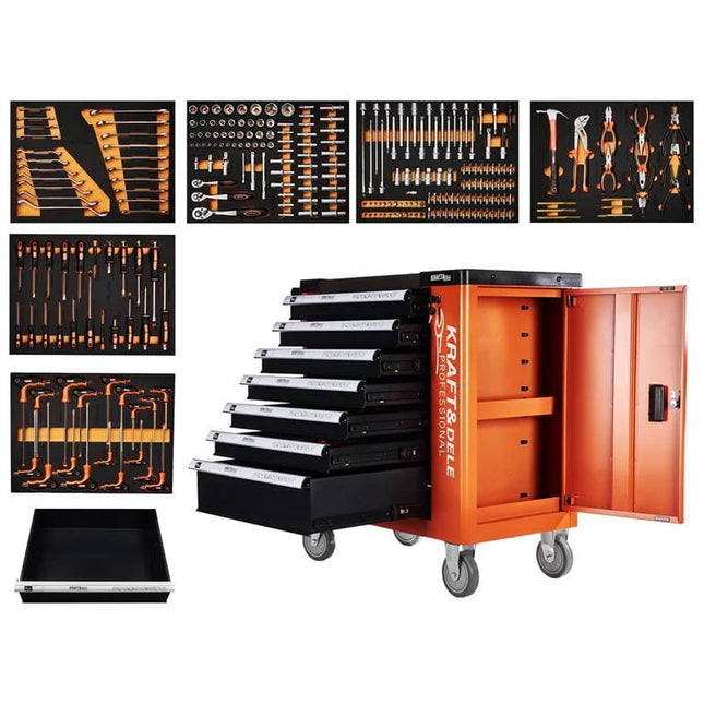 Įrankių spintelė 258 dalių Kraft & Dele KD1067