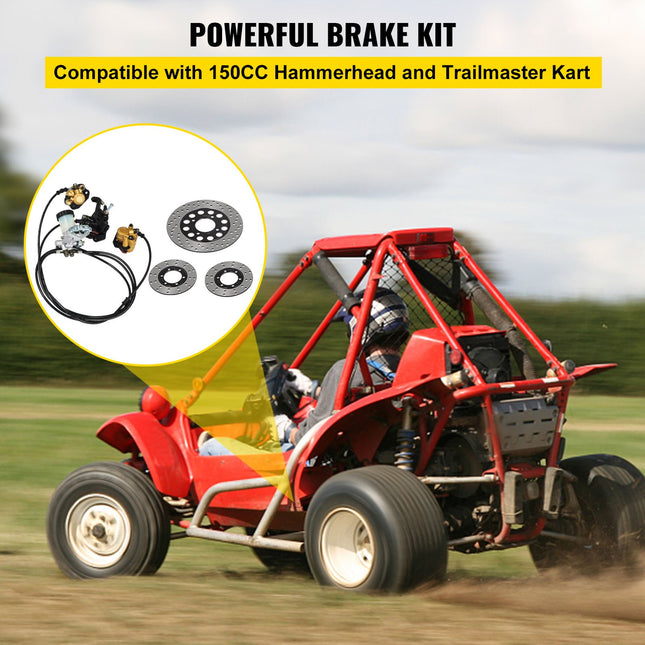 Kartingo stabdžių sistemos komplektas KD150BRKIT, 150cc modeliams