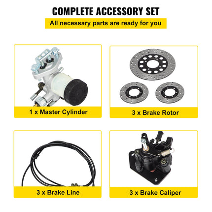 Kartingo stabdžių sistemos komplektas KD150BRKIT, 150cc modeliams