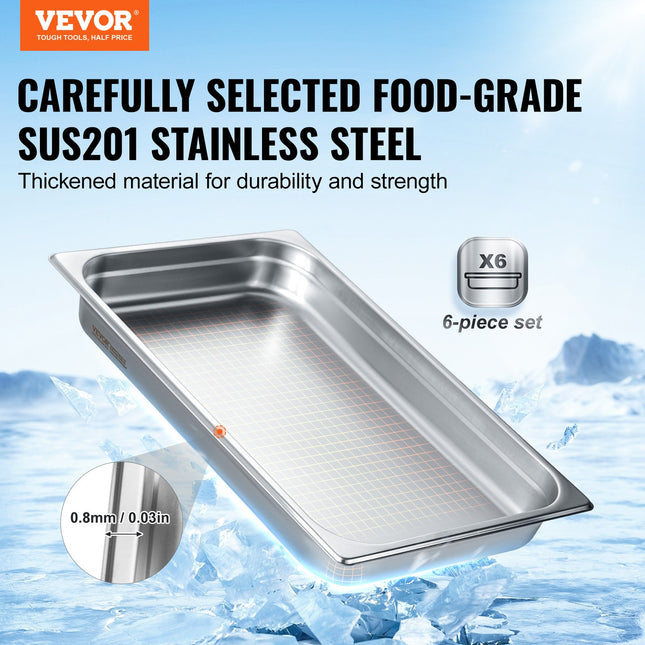 Gastronominiai indai VEVOR UCT8112-6, 6 vnt., 9,25 l