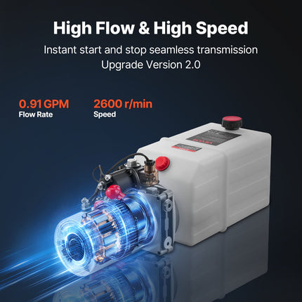 Hidraulinė stotelė VEVOR TDDC12V-1.6KW-D-7L, 7 l talpa