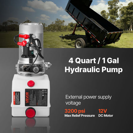 Hidraulinė stotelė VEVOR TDDC12V-1.6KW-D-4L, 4 L