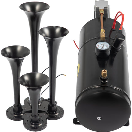Pneumatinis garso signalas VEVOR 4-ių trimitų, 150 dB